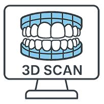 أرسل لنا المسح ثلاثي الأبعاد أو طبعات أسنانك
